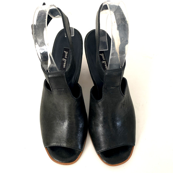 PAUL GREEN Madonna Sandal Bootie Ankle Strap Peep Toe Black Leather 4 UK 6.5 US - Picture 4 of 10